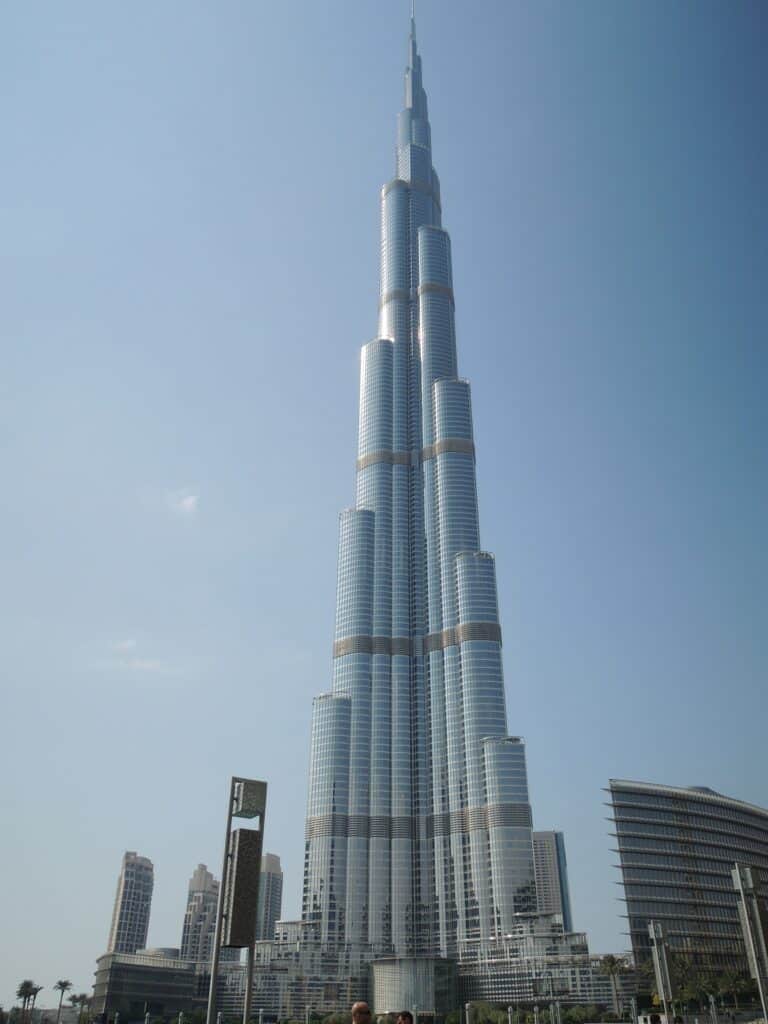 verdens højeste bygning burj khalifa i dubai uae